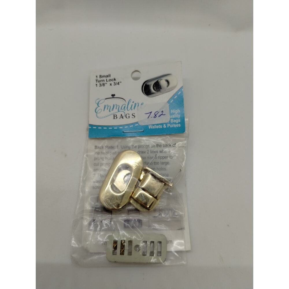 Small Turn Lock Hardware Kit - In Gold By Emmaline Bags 1 3/8" x 3/4"